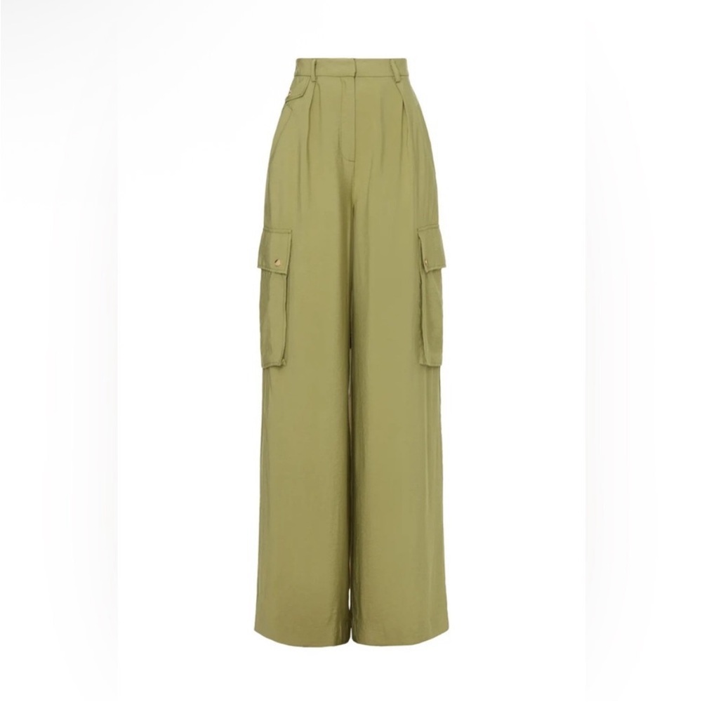 Ramy Brook Olive Green Cargo Wide-Leg Jumpsuit with Vest Detail